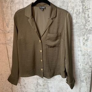 NWOT Miss Selfridge Silk Top, Green